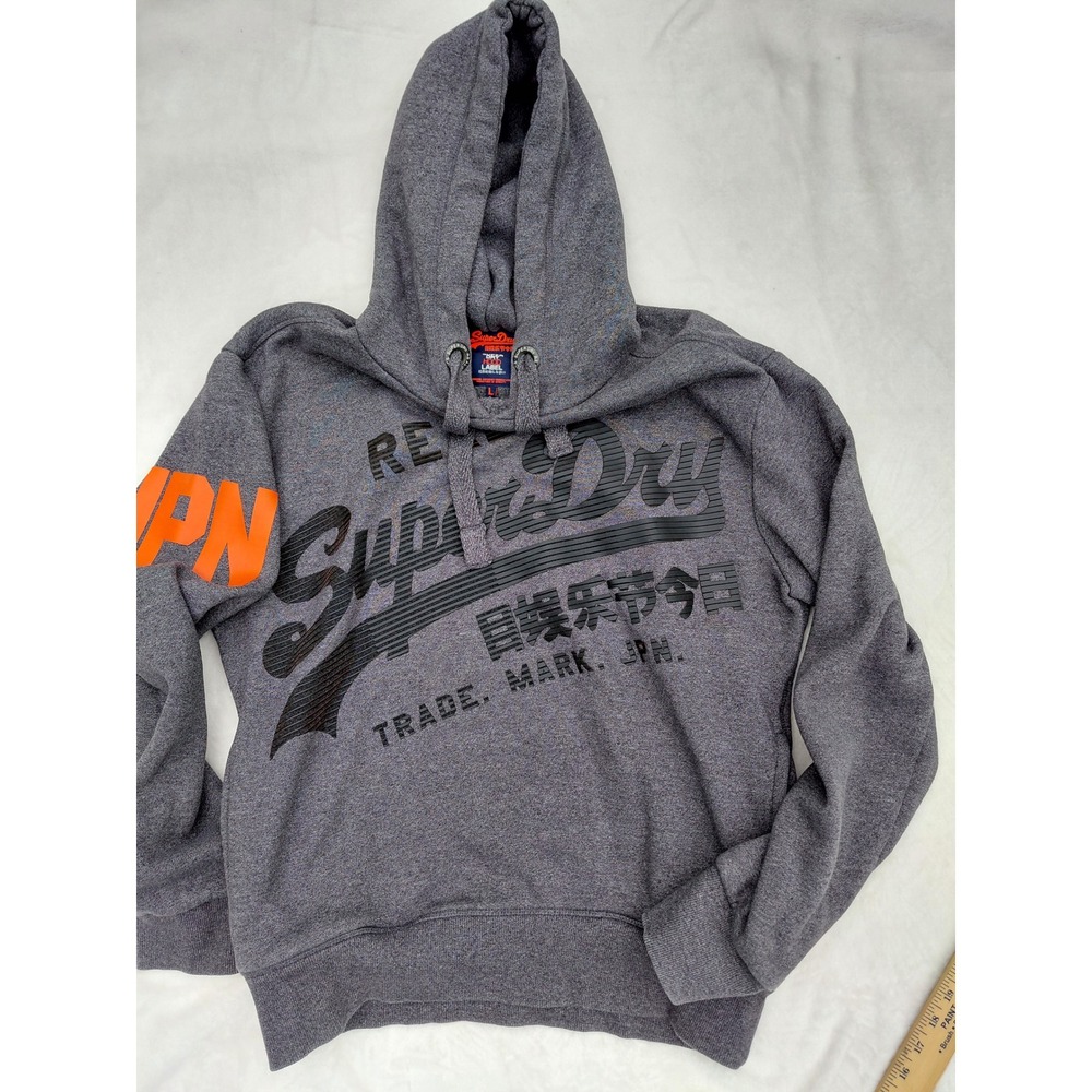 Superdry Mens Orange Label Hoodie Grey Marl JPN Graphic Pullover M20021PQ L